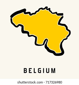 Belgium simple map outline - simplified country shape map vector.