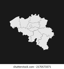 mapa belgio blanco suave con detalles negros y fondo