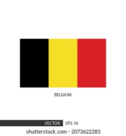 Belgien quadratische Flagge auf weißem Hintergrund und angeben ist Vektoreps10.