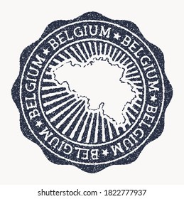 Belgium stamp. Travel rubber stamp with the name and map of country, vector illustration. Can be used as insignia, logotype, label, sticker or badge of Belgium.