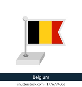 Belgium Table Flag. Flat style. Vector.