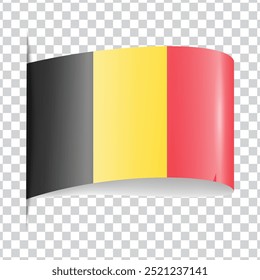 Belgium tag national flag with shadow