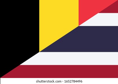 Belgium und Thailand Flagge. Vektorillustration Hintergrund