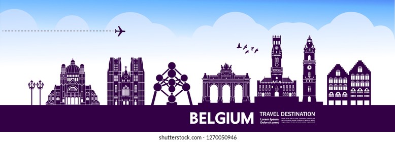 Belgium Travel Destination Vector illustration.