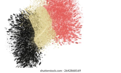Belgium, vector 3d flag with a splash of paint dots, explosion of colored dots
