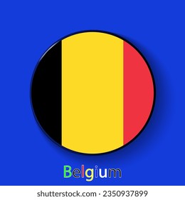 Belgium vector flag. Football europe 2024 tournament championship. Round badges of the country in the actual championship colors.