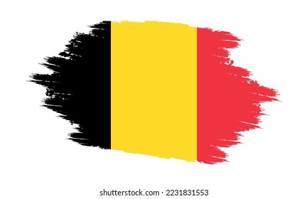 Belgium Vector Flag. Grunge Belgium Flag. Belgium Flag with Grunge Texture. Vector illustration