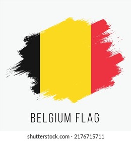 Belgien Vektorflagge. Belgien Flag zum Unabhängigkeitstag. Grunge Belgien Flagge. Belgien Flagge mit Grunge Texture. Vektorvorlage.