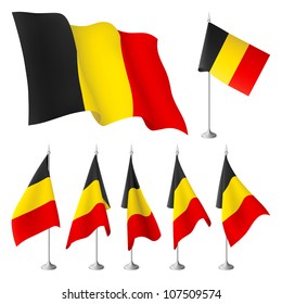 Belgium vector flags. A set of flags created using gradient meshes