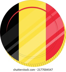 Belgium vector hand drawn flag, EUR