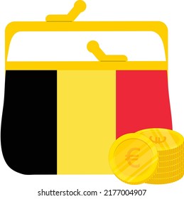 Belgium vector hand drawn flag, EUR