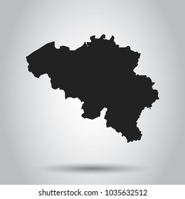 Belgium vector map. Black icon on white background.