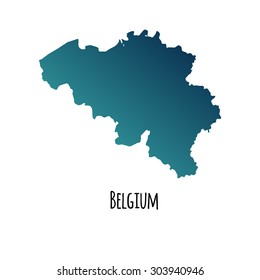 Belgium vector map with color gradient and caption on white background. Can be used as element of your infographics or presentation