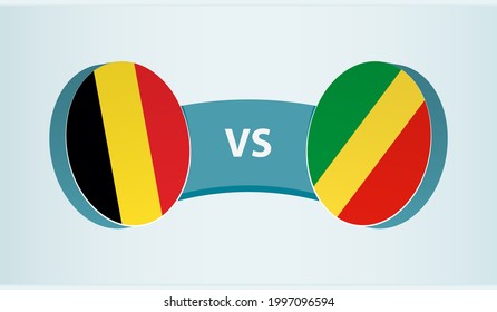 Belgium versus Congo, team sports competition concept. Round flag of countries.