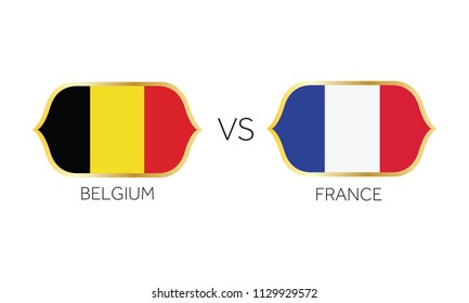 Belgium versus France soccer match.