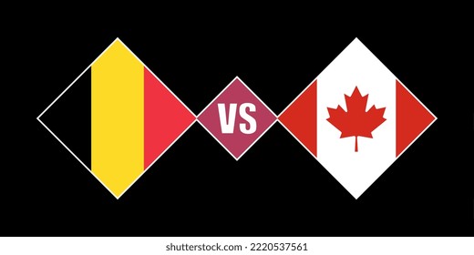 Belgium vs Canada flag concept. Vector illustration.