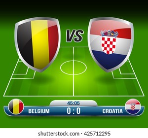 Belgium vs Croatia Soccer Match : Vector Illustration