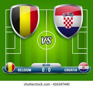 Belgium vs Croatia Soccer Match : Vector Illustration