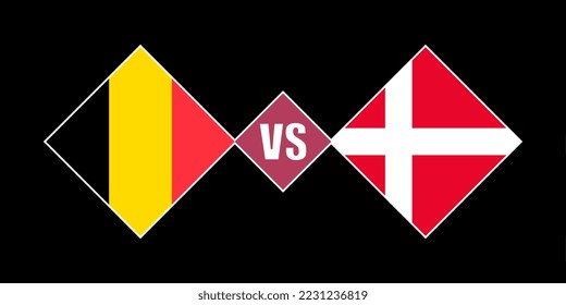 Belgium vs Denmark flag concept. Vector illustration.