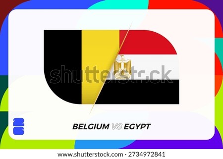 Belgium vs Egypt International Match Concept icon for Sport tournament.