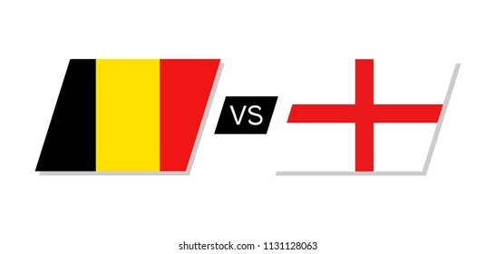 Belgium vs England flags