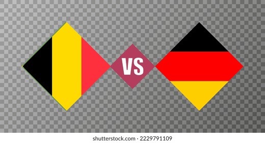 Belgium vs Germany flag concept. Vector illustration.