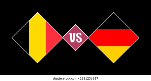 Belgium vs Germany flag concept. Vector illustration.