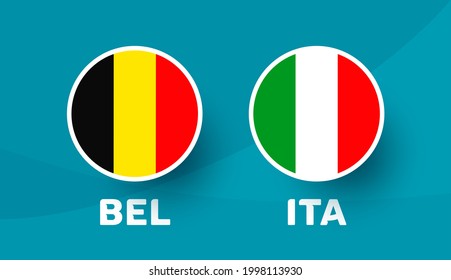 belgium vs italy match vector illustration Football euro 2020 championship 