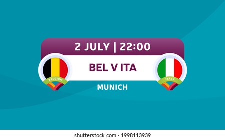 belgium vs italy match vector illustration Football euro 2020 championship 