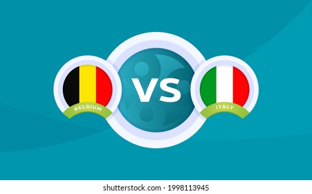 belgium vs italy match vector illustration Football euro 2020 championship 