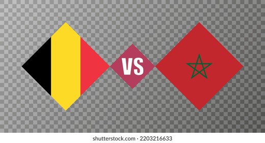 Belgium vs Morocco flag concept. Vector illustration.