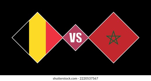 Konzept der Flagge Belgiens gegen Marokko. Vektorgrafik.