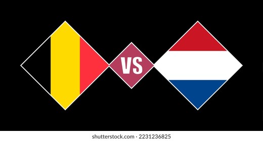 Belgium vs Netherlands flag concept. Vector illustration.
