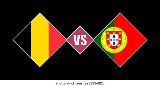 Belgium vs Portugal flag concept. Vector illustration.