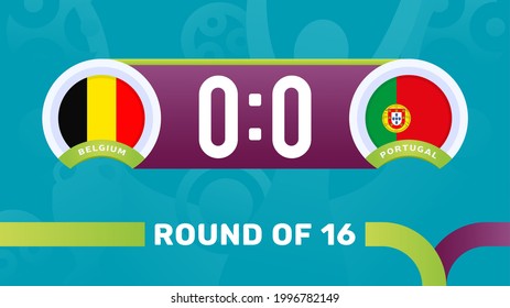 belgium vs portugal match vector illustration Football euro 2020 championship 