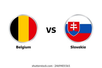 Belgium vs Slovakia match , isolated on white background 