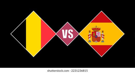 Belgium vs Spain flag concept. Vector illustration.