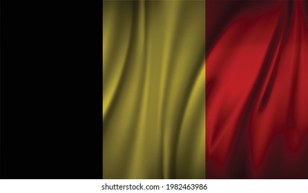 Ilustración de la bandera ondulada de Bélgica