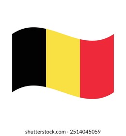 Belgien-Wellenfahne Einzel-Flachvektor.