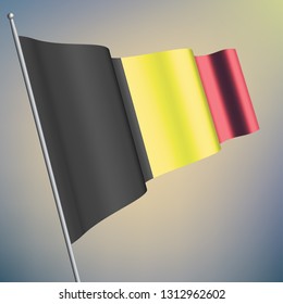 Belgium waving 3D flag. National symbol, realistic vector illustration. Eps10. - Vetorial