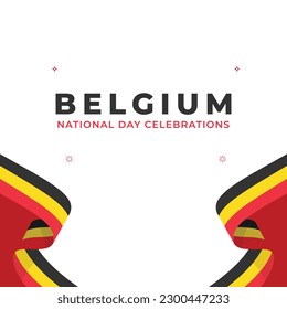 Belgium waving flag banner design template. Design for national day celebrations 