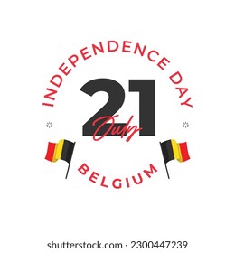 Belgium waving flag banner design template. Design for national day celebrations 
