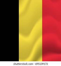 Belgium waving flag. Vector illustration.