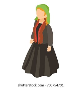 Belgium women icon. Isometric illustration of belgium women icon for web