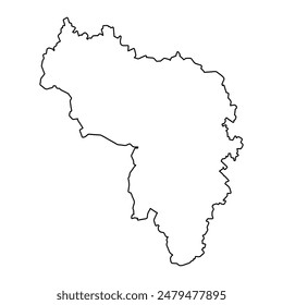 Mapa del óblast de Belgorod, división administrativa de Rusia. Ilustración vectorial.