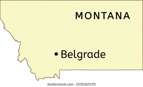 Belgrade city location on Montana state map