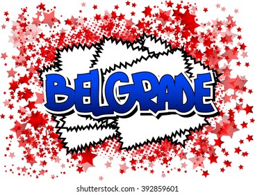 Belgrade - Comic book style word