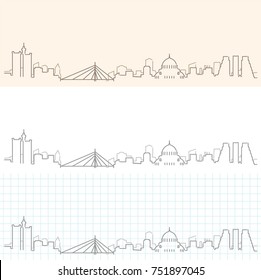Belgrade Hand Drawn Skyline