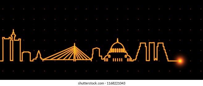 Belgrade Light Streak Skyline