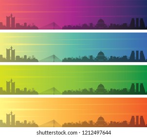 Belgrade Multiple Color Gradient Skyline Banner